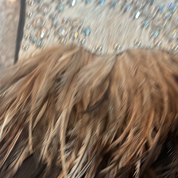 Leather purse with feathers and crystals - Picture 10 of 10